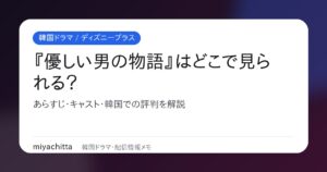 韓国ドラマ 優しい男の物語 配信情報サムネイル