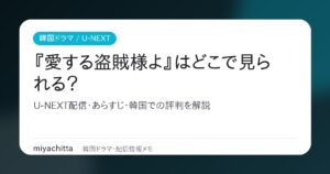韓国ドラマ『愛する盗賊様よ』U-NEXT配信ガイドのアイキャッチ